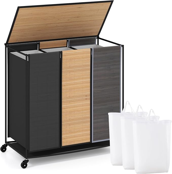 Giantex Laundry Hamper Sorter 3 Section by Giantex