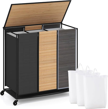 Giantex Laundry Hamper Sorter 3 Section by Giantex