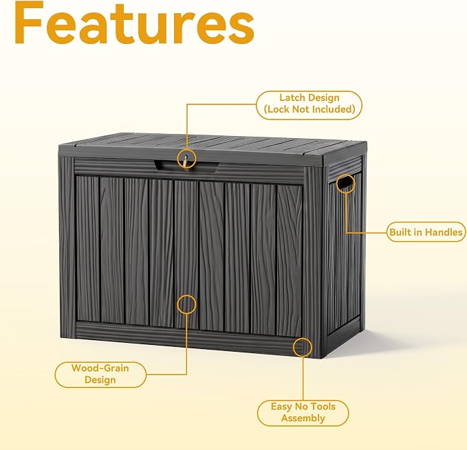 50 Gallon Storage Box for Outdoor and Indoor Use, Outdoor Deck Box for Picnic - Image 4