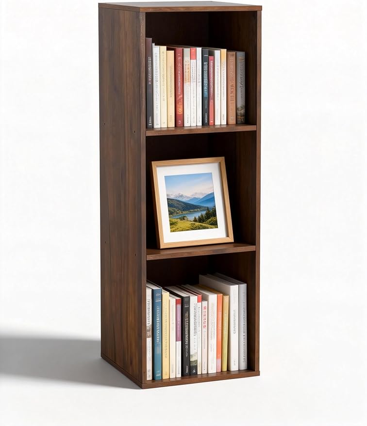 3 Cube Storage Organizer, 3Tier Cube Low Bookcase Freestanding Storage Display by NewBeth