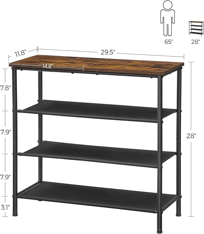 VASAGLE Shoe Rack, 4-Tier Shoe Storage Organizer - Image 3