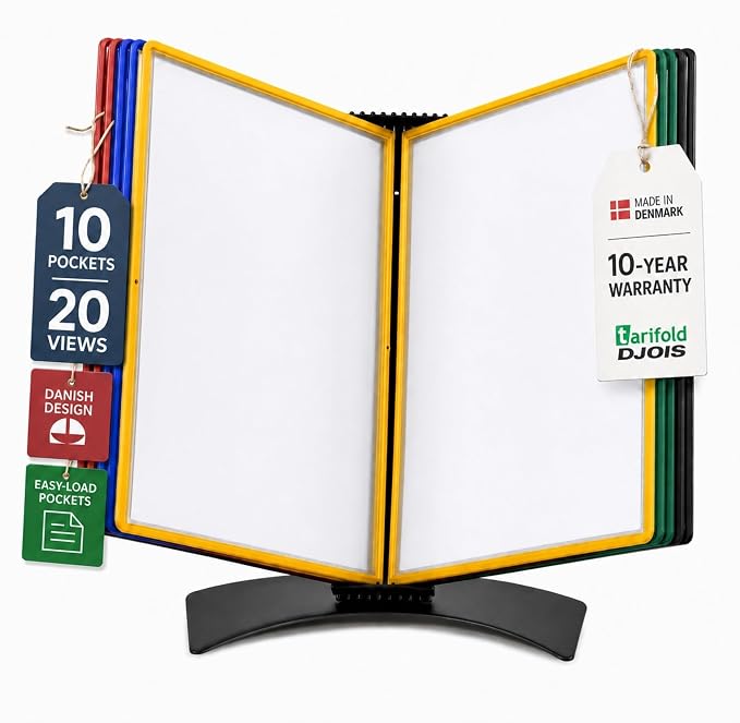 Tarifold Desktop Reference & Display System, 10 Double-Sided Pockets, 20 Sheet - Image 2