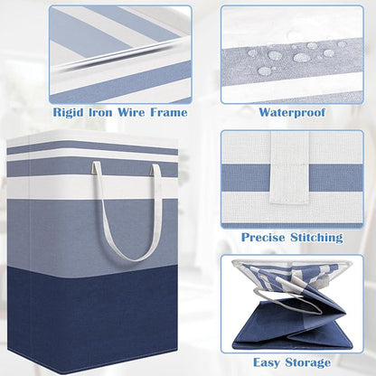 BlissTotes 3-Pack Laundry Basket, Freestanding＆Waterproof Laundry Hamper - Image 4