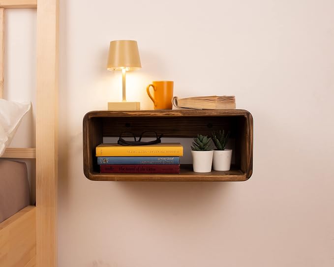 Floating Nightstand Wooden, Bedside Table, Nightstand Shelf, Wall Mounted - Image 9