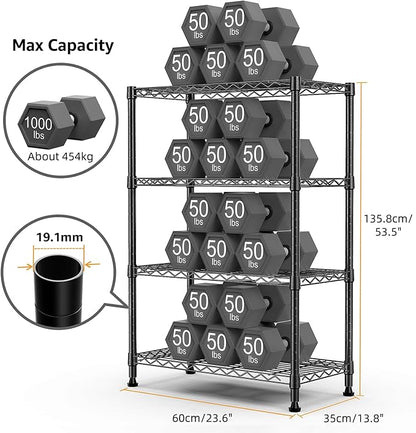 1000 lbs Storage Shelving Steel Heavy Duty 4-Tier Utility Shelving Unit Steel - Image 3