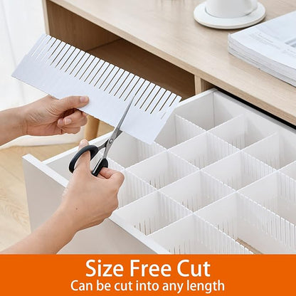 40Pcs Drawer Dividers, 14.96" x 2.76", DIY Plastic Drawer Separators, Large - Image 5