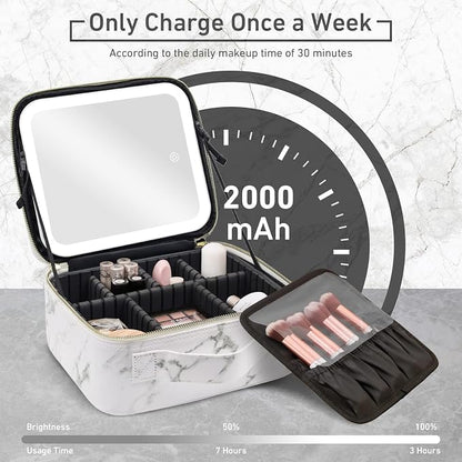 Makeup Bag with Mirror and Light, Makeup Case with Lighted Mirror, Travel - Image 6