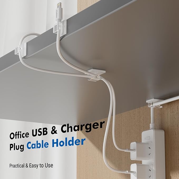 60Pcs Cable Clips, Adhesive Wire Clips, Cable Management Wire Organizer Cord - Image 5