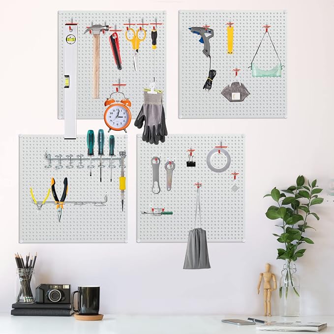 Pegboard Rack Garage Storage Steel Horizontal Peg Board Pack, Steel Pegboard - Image 6
