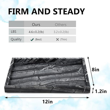 Real Natural Marble Tray for Bathroom, Kitchen and Desktop, Rectangle Genuine - Image 2