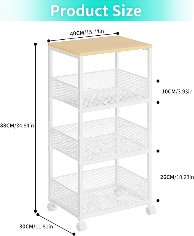 HapiRm Fruit Basket Kitchen Cart - Image 6