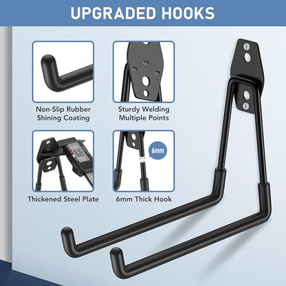 Garage Hooks with Anti-Slip Coating, Heavy Duty Wall Mount Storage Hooks - Image 6