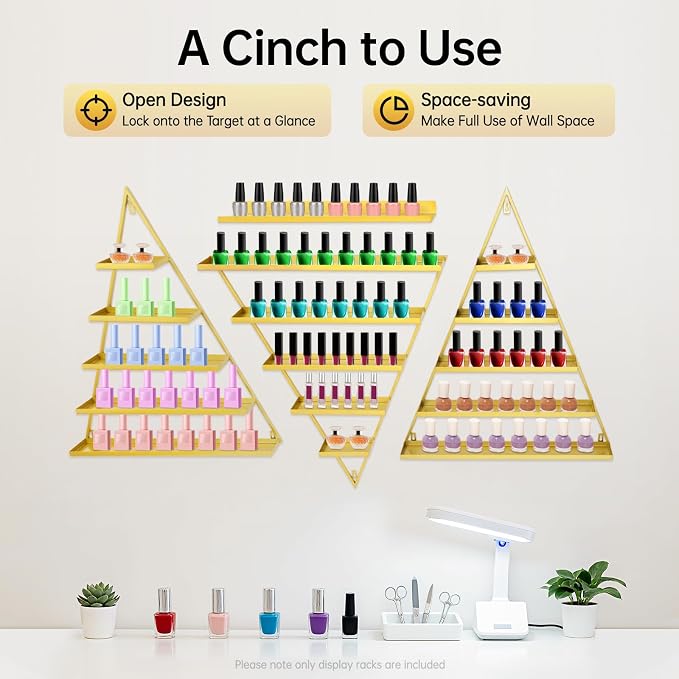 6PCS Nail Polish Racks, 5 Tiers Heart-Shaped Cosmetic Display Racks, Triangular - Image 5