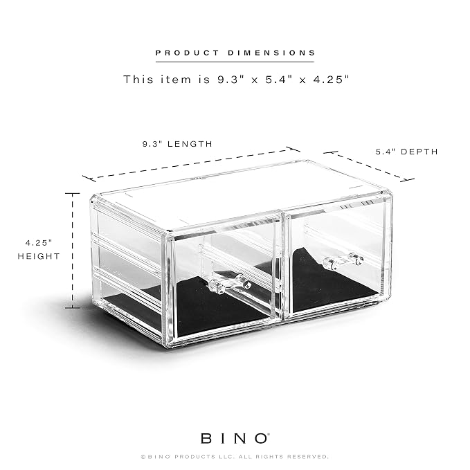 BINO THE MANHATTAN SERIES Acrylic Makeup Drawer Organizer- 2 Drawer Short | - Image 2