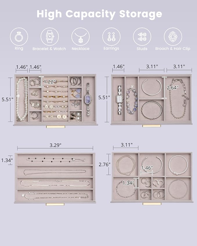 Lolalet Jewelry Box Organizer, 4-Layer Jewelry Organizers and Storage Case - Image 6