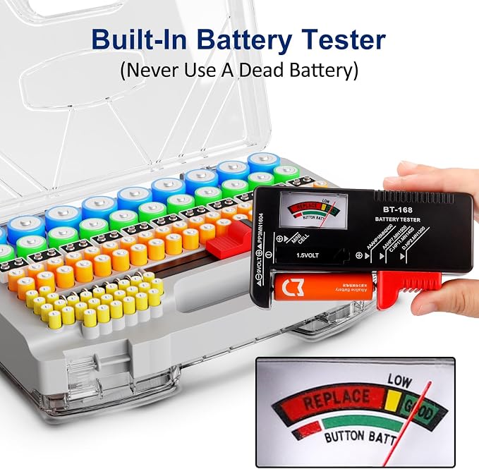 Battery Organizer Storage Case, Battery Storage Holder Organizer Box - Image 6