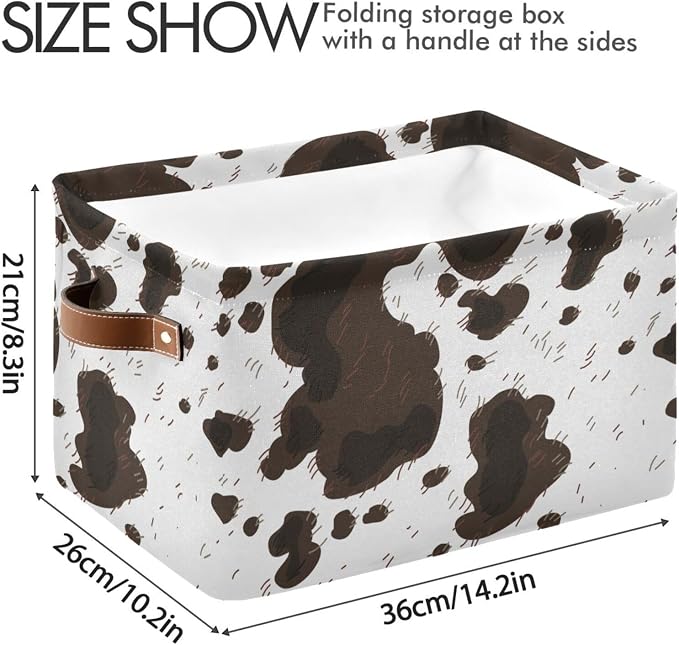 ZAZYXTJ Cow Print Storage Basket - Image 3