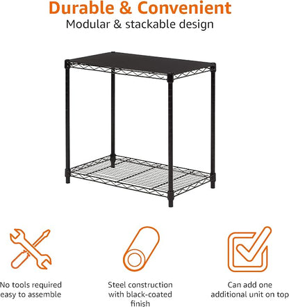 Amazon Basics 2-Shelf Stackable Storage, 13.3" D x 23.2" W x 22.2" H - Image 3