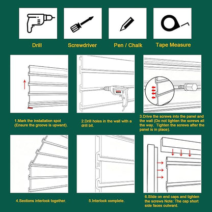Yuzzy Slat Wall Paneling 2 x 4ft, Garage Slatwall Panel Wall Storage Systems - Image 5