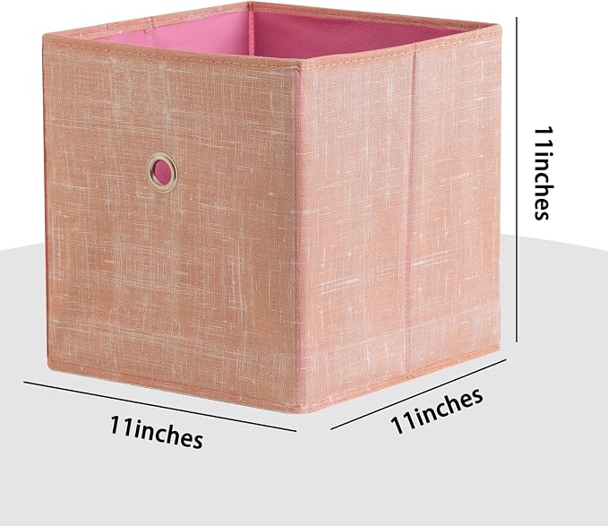 Foldable Storage Cubes Bins, 11 Inch Cloth Storage Cube Fabric Storage Box - Image 2