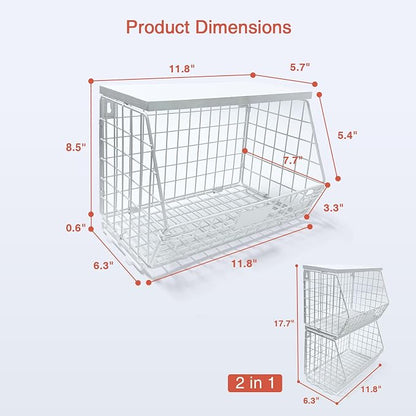 Goozii Wall Mount Bathroom Storage Basket, Fruit Produce and Vegetable Baskets - Image 7