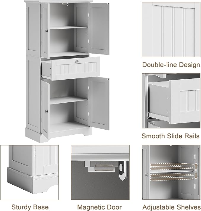 ChooChoo 51" H Bathroom Floor Cabinet - Image 4