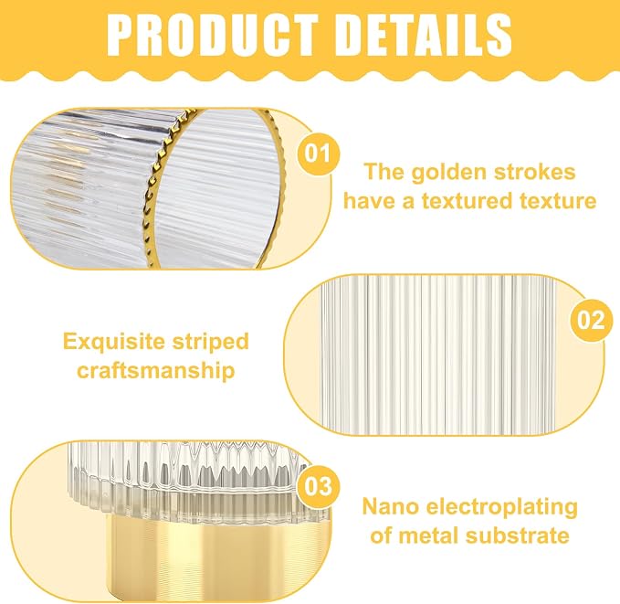 Makeup Brush Holder Organizer, Heavy Crystal Glass Brush Storage Holder - Image 3