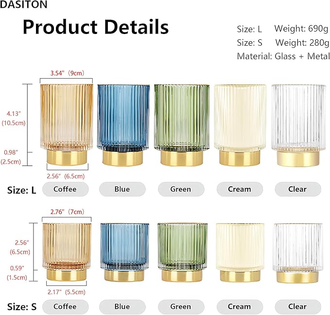 DASITON Makeup Brush holder Organizer, Crystal Cosmetic Makeup Brush Glass - Image 6