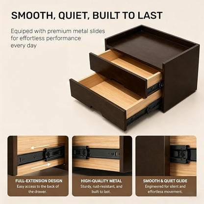Solid Wood Desk Organizer with Drawers, Wooden Desktop Drawers | Fully - Image 3