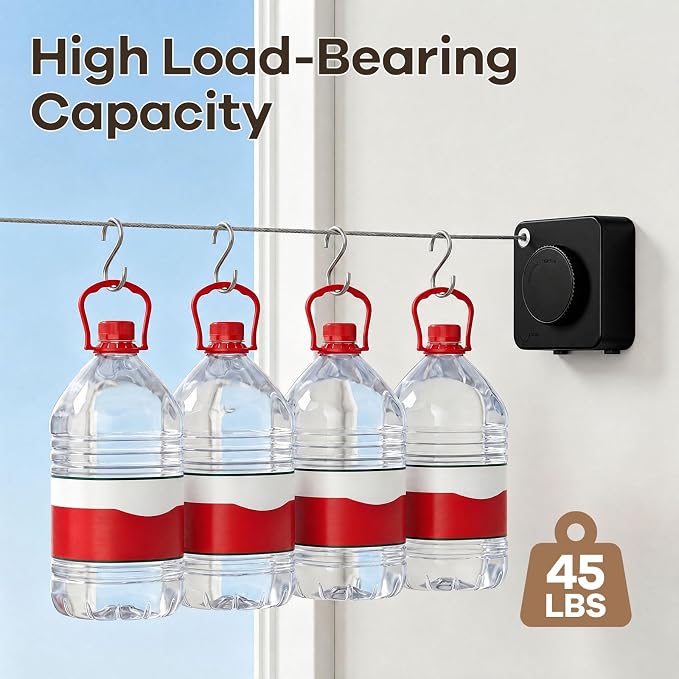 Retractable Clothesline Indoor & Outdoor, Non-Sagging Heavy Duty Retracting - Image 5