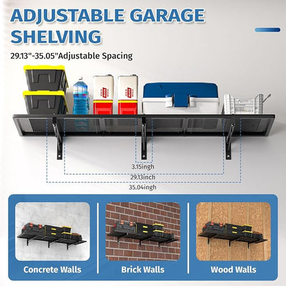 2 Pack Garage Wall Shelving, Heavy Duty Garage Storage Rack - Image 7