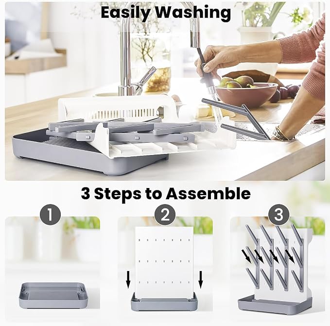 Baby Bottle Drying Rack: Vertical Space Saving Large Bottles Holder - Image 5