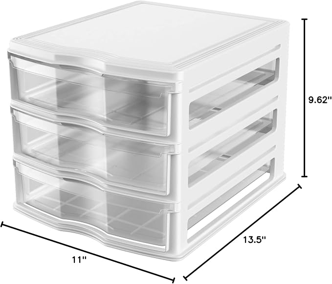 Life Story 3 Drawer Stackable Shelf Organizer Plastic Storage Drawers - Image 2