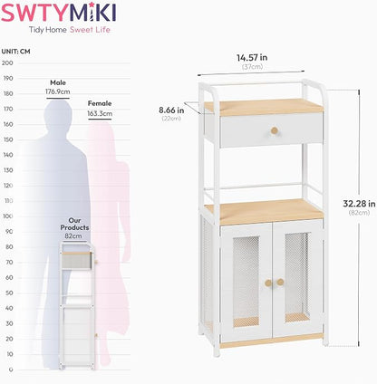 SWTYMIKI 14.57"x32.28" Bathroom Storage Cabinet – Freestanding Storage Cabinet - Image 3