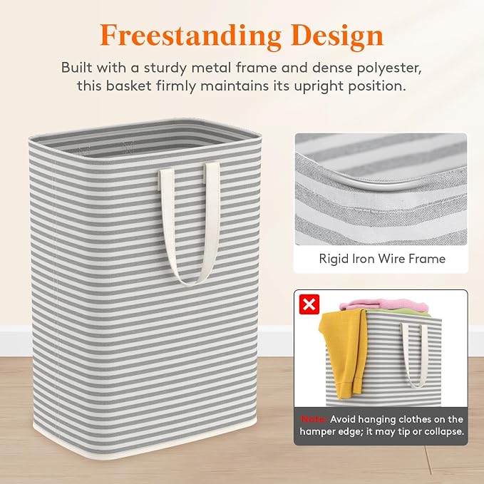 Lifewit 65L Large Collapsible Laundry Hamper, Tall Foldable Dirty Clothes - Image 5