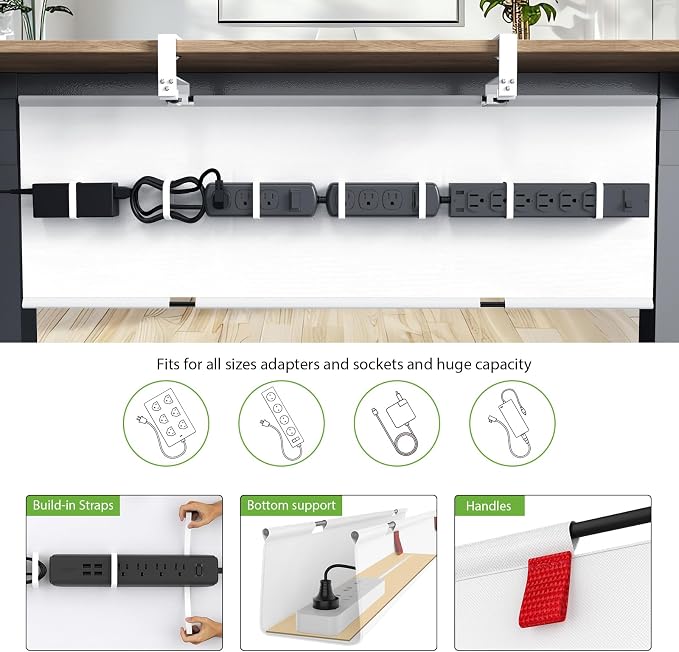 KEEGH Extra Large 48" Under Desk Cable Management Tray - Image 2