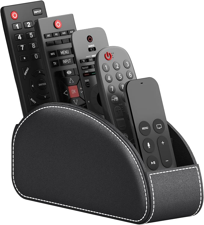 Remote Control Holder, Faux Leather Caddy/storage/Tray by THIPOTEN