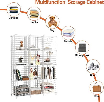 AWTATOS Wire 12 Cube Storage Organizer, Closet Storage Shelves Stackable | - Image 6