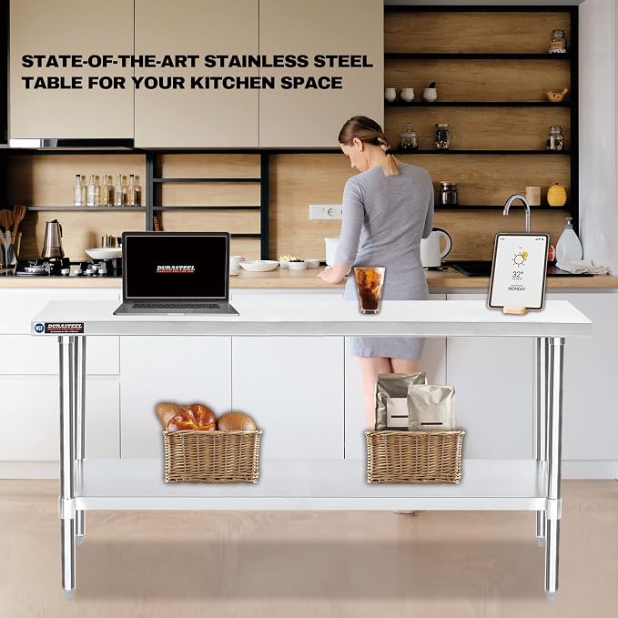 DuraSteel 30x72 Stainless Steel Prep Table - Image 7