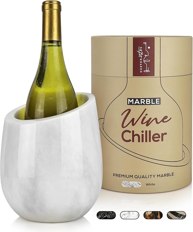 Gusto Nostro Marble Wine Chiller Bucket - 750ml Wine Bottle Cooler and by GustoNostro