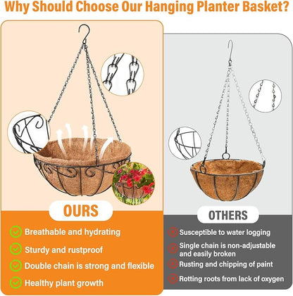 2 Pack 10 Inch Metal Hanging Baskets - Image 4