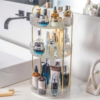 360° Rotating Makeup Organizer, Bathroom Make Up Spinning Holder Rack, Large by INVSSENEORGANIZERS
