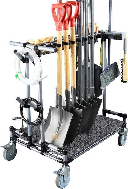 Heavy-Duty Garden Tool Organizer Cart Ideal by QTJH