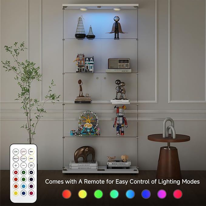 5-Tier Tempered Glass Display Cabinet - Image 3