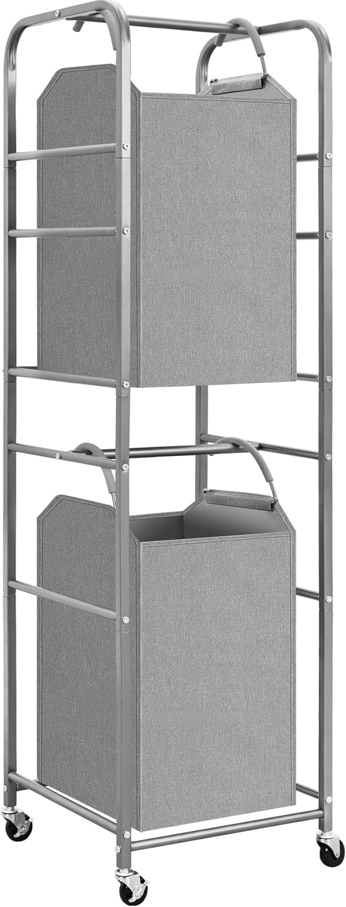 STORAGE MANIAC 2 Tier Vertical Laundry Hamper, 2 Section Laundry Sorter by STORAGEMANIAC
