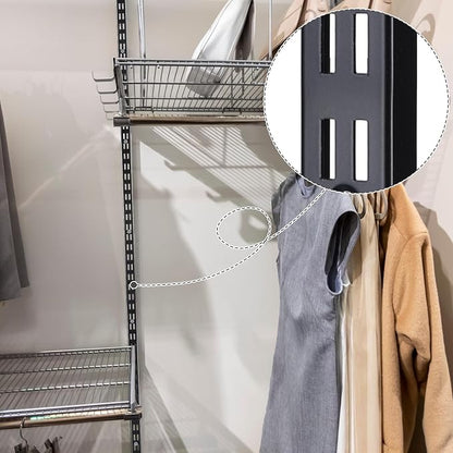 12 Pcs 47.5 Inches Shelf Rails Bracket Track Upright Closet System Hardware - Image 5