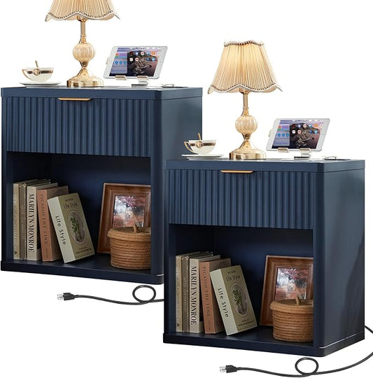 LEYAOYAO Fluted Farmhouse Nightstand Set of 2 by LEYAOYAO-Findtheshiningpointofyourideallife%EF%BC%81