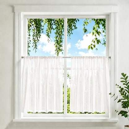 2 Pack Small Tension Curtain Rod, Short Adjustable Extendable | Spring Loaded - Image 2