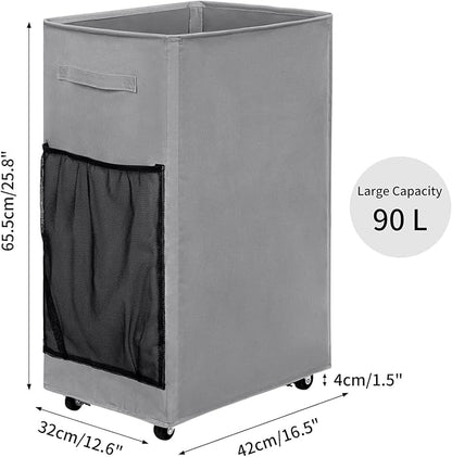 Chrislley 90L Rolling Laundry Basket Large Laundry Hamper - Image 2
