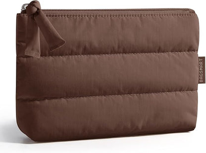 BAGSMART Slim Makeup Pouch, 1.6" Thin Puffy Cosmetic Bag by BAGSMART